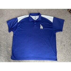 Los Angeles Dodgers Majestic Men's MLB Polo-Big & Tall Royal Blue/White Size 5XL